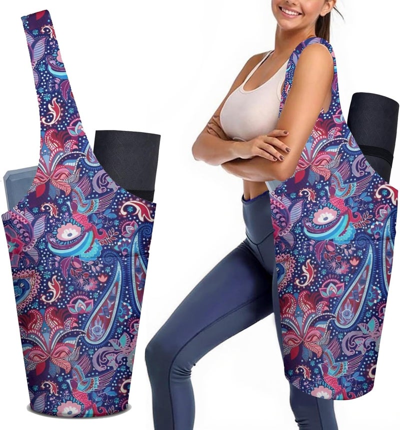 saniwu Yoga Mat Bag Carrier for Women with Side Large Pocket Durable Linen Workout Gym Travel Storage Pilates Mats - Image 1